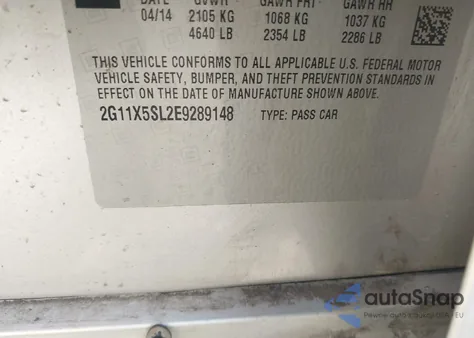 2014 Chevrolet Impala 1Fl from USA, damaged, VIN 2G11X5SL2E9289148